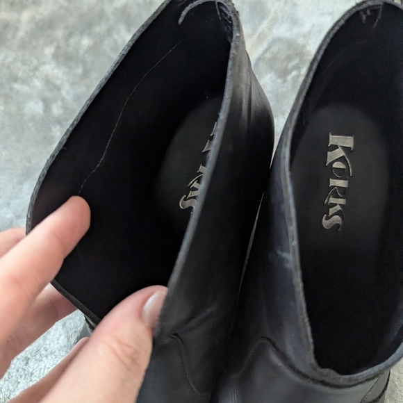 Korks by Kork-Ease Black Leather Western Block Heel Booties - Picture 5 of 15